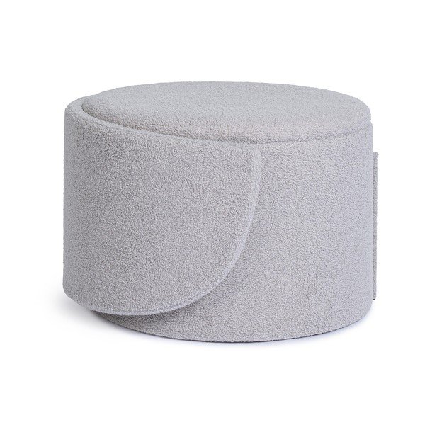 Svetlo siv tabure iz tkanine bouclé Anthea – Yes Everyday-image-3