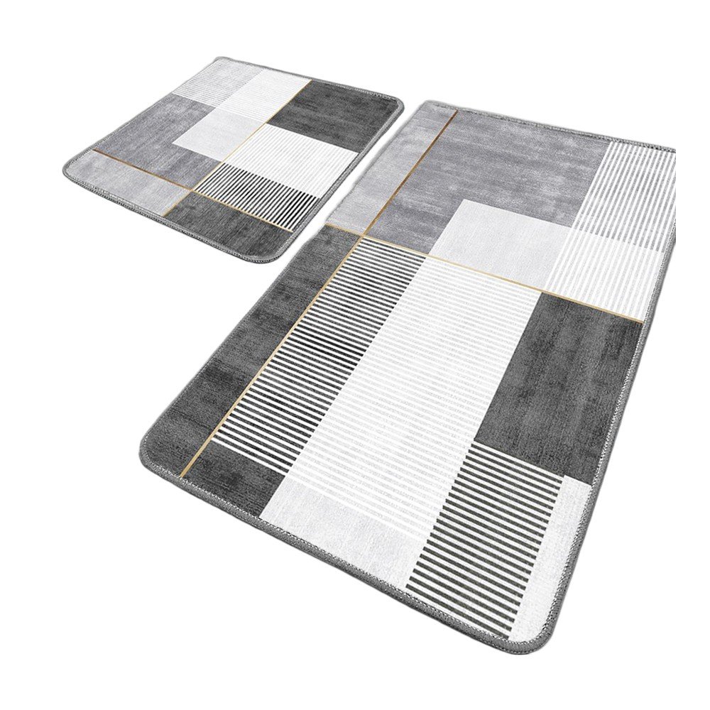 Sive kopalniške preproge v kompletu 2 ks 60x100 cm Pendor