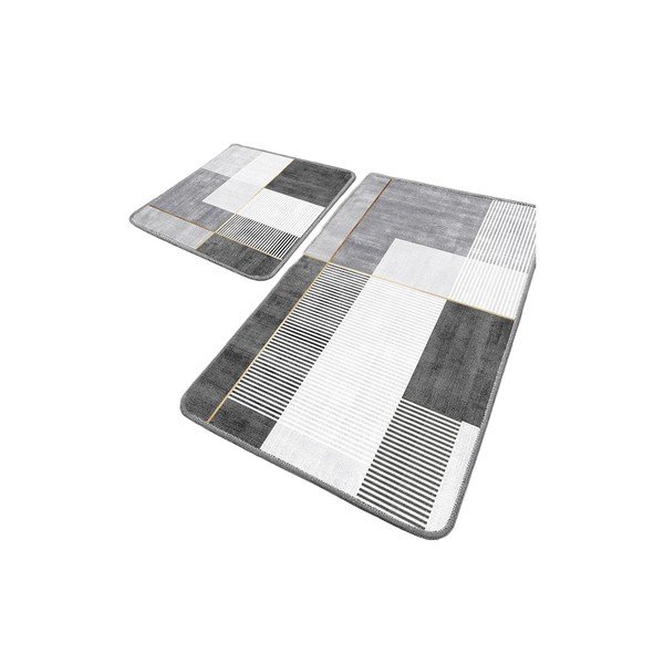 Sive kopalniške preproge v kompletu 2 ks 60x100 cm Pendor – Foutastic