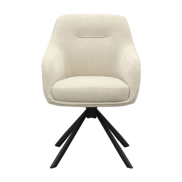 Kremno bel oblazinjen jedilni stol z nasloni za roke Avola – Unique Furniture-image-1