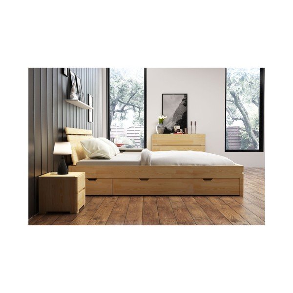 Dvoposteljna postelja iz borovega lesa s predalom SKANDICA Sparta Maxi, 160 x 200 cm-image-3