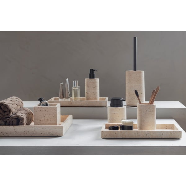 Bež kamnit lonček za zobne ščetke Travertine – Mette Ditmer Denmark-image-3