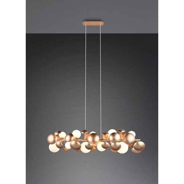 Bela/zlata viseča svetilka s steklenim senčnikom Bubble – Trio Select-image-1