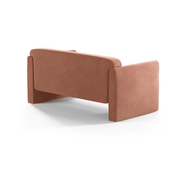 Rožnata žametna sedežna garnitura 140 cm Abby – Micadoni -image-2