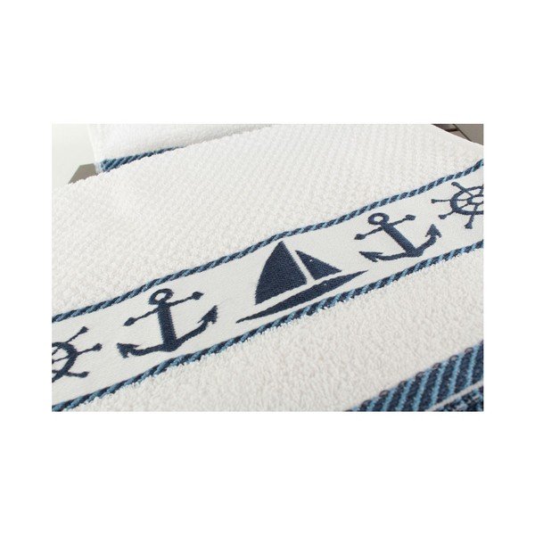 Komplet 6 belih in modrih brisač Marina, 30 x 50 cm-image-1