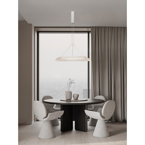 Mat bela aluminijasta LED viseča svetilka s senčilom iz akrilnega stekla ø 60 cm Mantle – Nova Luce-image-1
