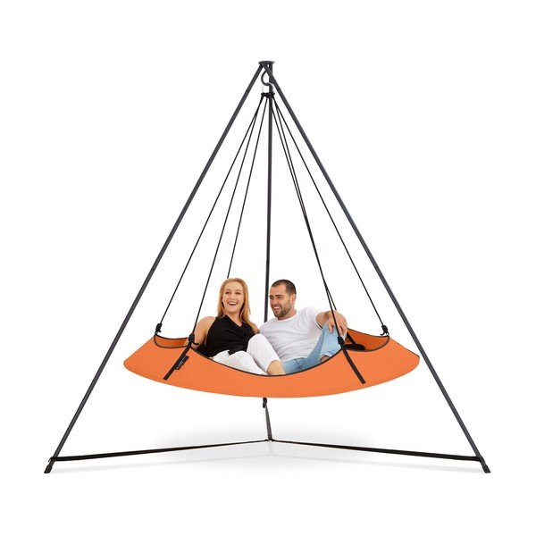 Oranžna vrtna gugalnica s stojalom - Hangout Pod-image-2