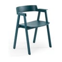 Modrozelen jedilni stol z nasloni za roke iz masivnega hrasta Flip – Gazzda