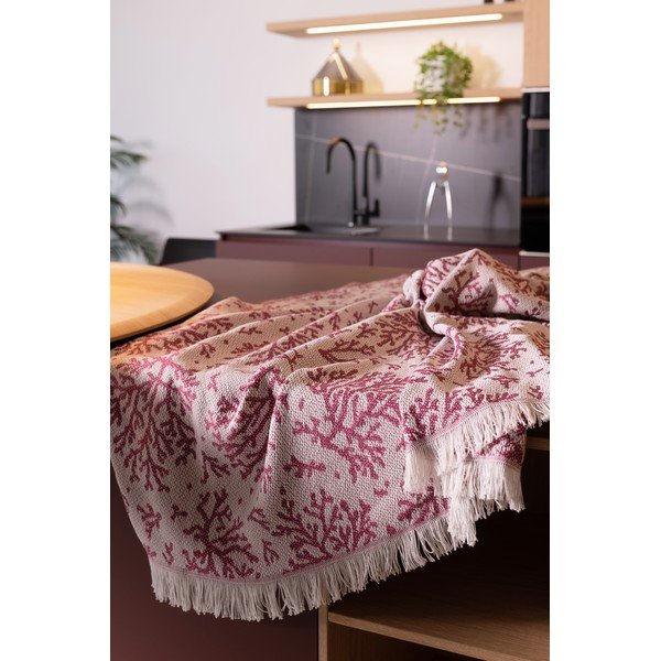 Rožnata pletenina z bombažem Euromant Summer Coral, 140 x 180 cm-image-1
