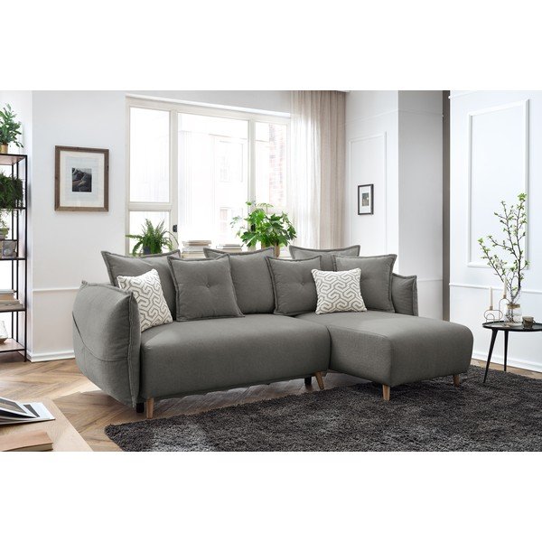 Svetlo siva raztegljiva kotna sedežna garnitura (s kotom po izbiri) Nessa – Bobochic Paris-image-1