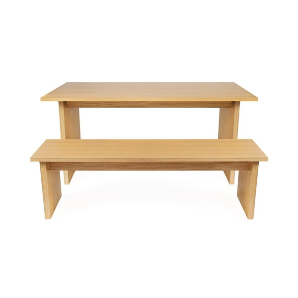 Jedilna miza s ploščo v hrastovem dekorju 90x160 cm Stripe - Woodman-image-4