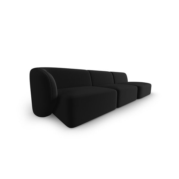 Črna žametna sedežna garnitura levi kot 311 cm Paolo – Milo Casa-image-2