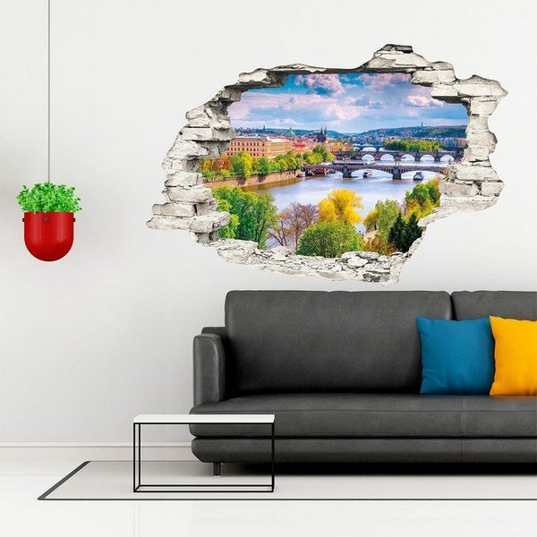 3D stenska nalepka Ambiance Praška pomlad, 90 x 60 cm-image-3