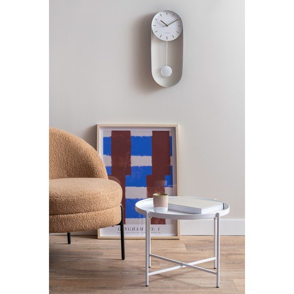 Bela kovinska okrogla klubska mizica ø 50 cm Meseta  – Leitmotiv-image-1