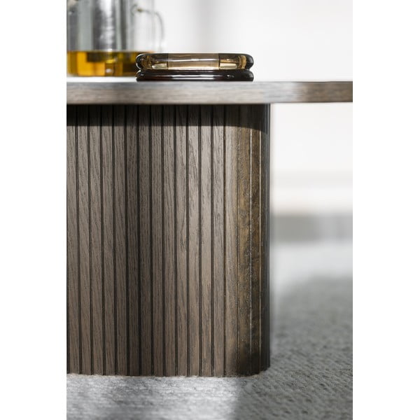 Temno rjava mizica v hrastovem dekorju ø 80 cm Sullivan – Rowico-image-4