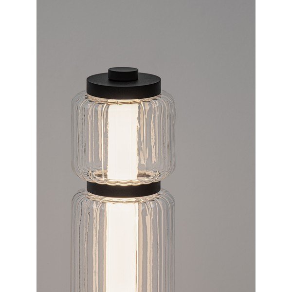 Mat črna steklena LED stoječa svetilka (višina 123 cm) Liesa – Nova Luce-image-3