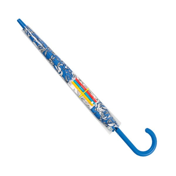 Pobarvanka vetrovni dežnik z detajli v modri barvi s 3 vodoodpornimi markerji Ambiance Colouring, ⌀ 122 cm