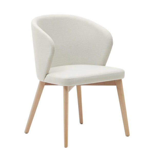 Kremno bel oblazinjen jedilni stol Darice – Kave Home