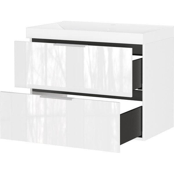 Bela stenska omarica za pod umivalnik v sijajnem dekorju 81x65 cm Celano – Germania-image-4