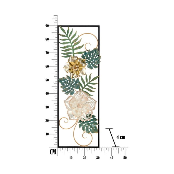Kovinska viseča dekoracija s cvetličnim vzorcem Mauro Ferretti Campur -A-, 31 x 90 cm-image-2