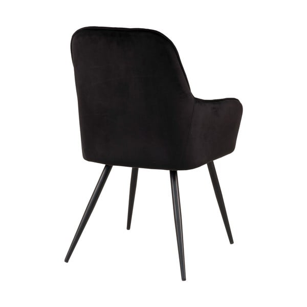 Črni oblazinjeni jedilni stoli v kompletu z nasloni za roke 2 ks Harbo – House Nordic-image-4