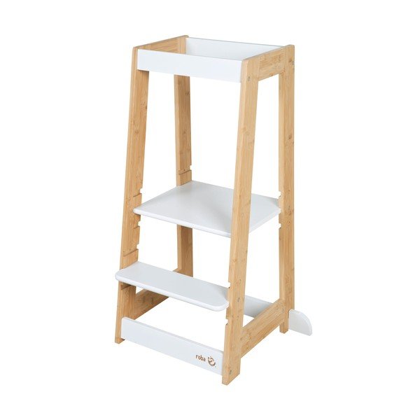 Bel bambusov stolček pomagalček – Roba