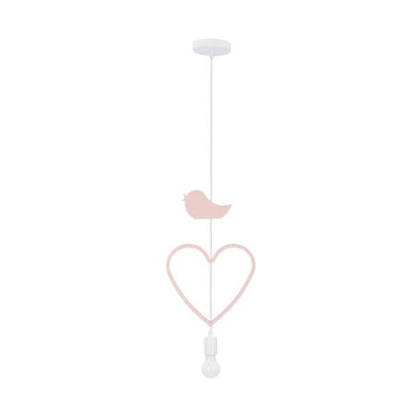 Bela/rožnata otroška svetilka s kovinskim senčnikom Single – Candellux Lighting