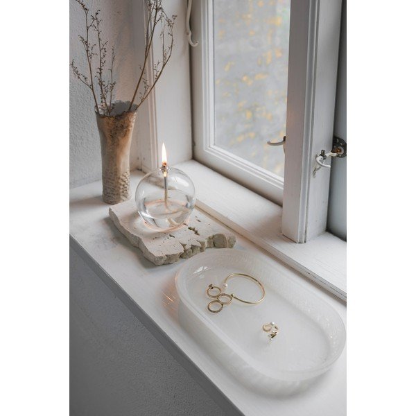 Steklen dekorativni pladenj 14x25,5 cm Opal – Mette Ditmer Denmark-image-1