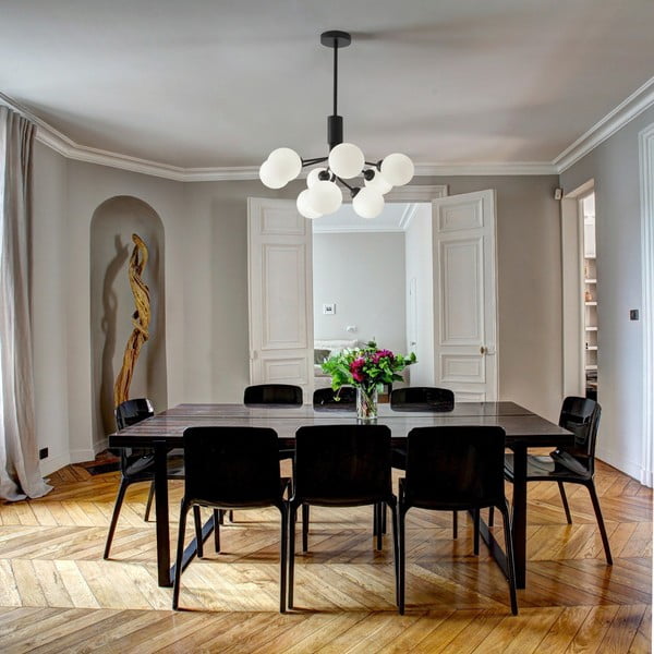 Črno-bela viseča svetilka SULION Musa, višina 102 cm-image-1