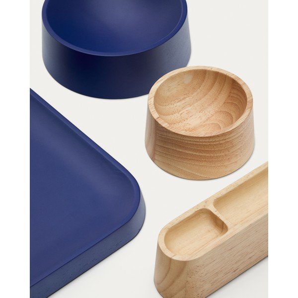 Temno modre/v naravni barvi lesene skledice v kompletu 4 ks za serviranje Bletz – Kave Home-image-4