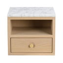Nočna omarica z mizno ploščo v marmornem dekorju v naravni barvi Whitmore – Rowico