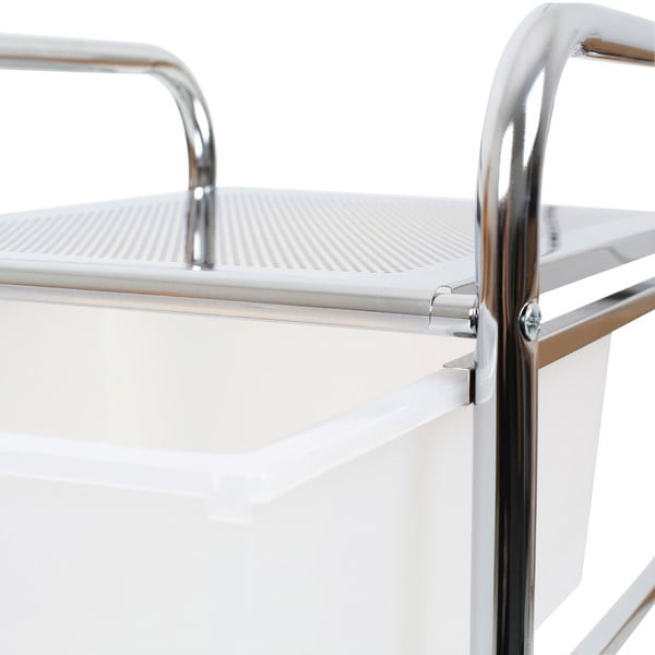 Bel/srebrn plastičen regal na koleščkih 33x79 cm – Premier Housewares-image-2