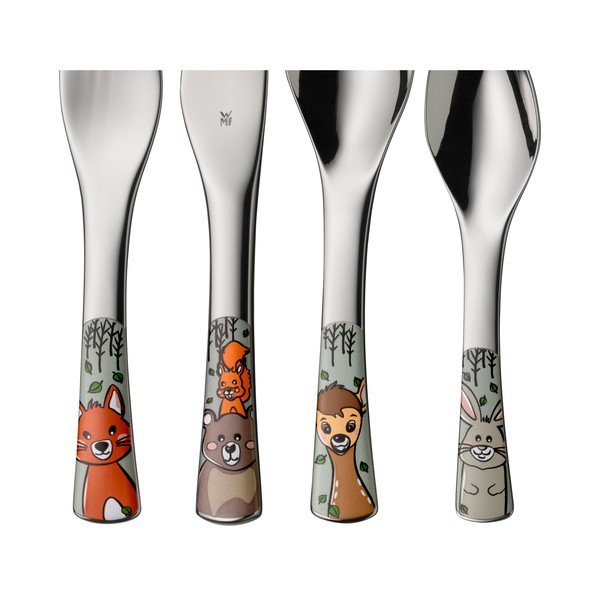 Otroški jedilni pribor 4 ks iz nerjavečega jekla v srebrni barvi Forest Friends – WMF-image-2