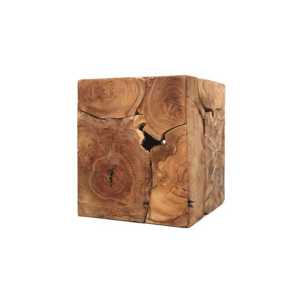 Kolekcija HSM Stranska mizica Cube iz tikovine, 30 x 35 cm-image-2
