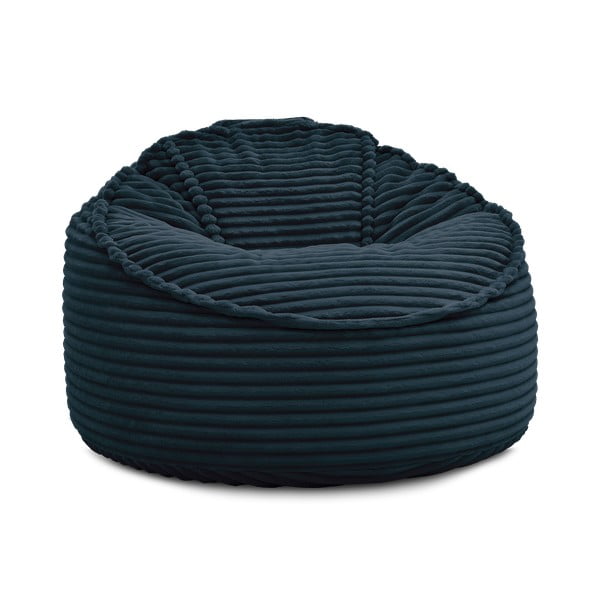 Temno modra vreča za sedenje iz rebrastega žameta Socrate – Bobochic Paris-image-3