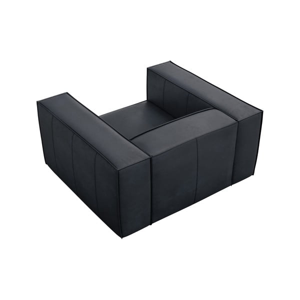 Temno moder usnjen fotelj Madame – Windsor & Co Sofas-image-3