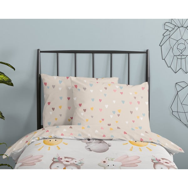 Rjava/bež bombažna otroška posteljnina za otroško posteljico 100x135 cm Hugs – Good Morning-image-2