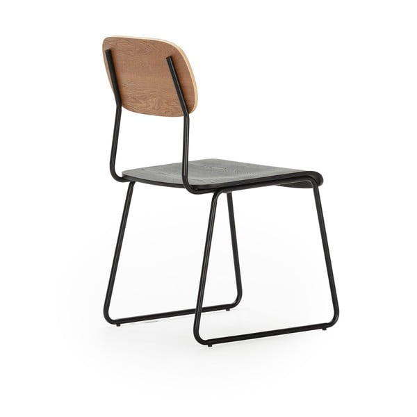 Črni/naravni jedilni stoli v jesenovem dekorju v kompletu 2 ks Aira – Marckeric-image-4