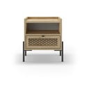 Nočna omarica v hrastovem dekorju s policami v naravni barvi Inca – Marckeric