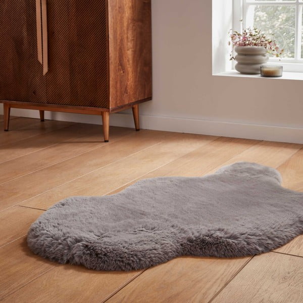Sivo sintetično krzno 60x90 cm Super Teddy – Think Rugs-image-2