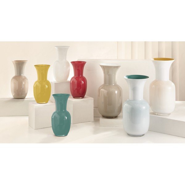 Kremno bela steklena vaza (višina 26 cm) – Brandani-image-1
