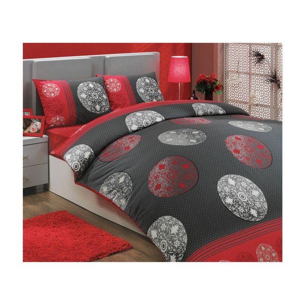 Posteljno perilo za dvojno posteljo Valence Red, 200x220 cm-image-1