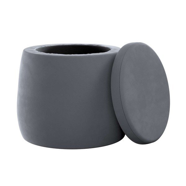 Siv žameten otroški tabure Posh Velvet – Yellow Tipi-image-1