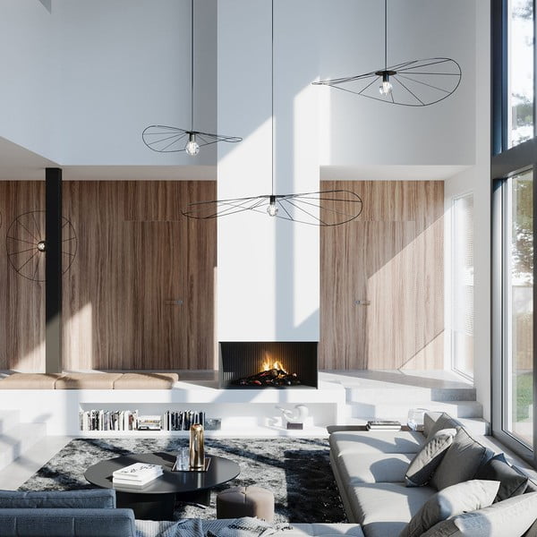 Črna viseča svetilka ø 70 cm Elliot – Sollux-image-1