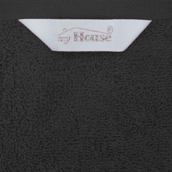 Črna bombažna brisača 100x50 cm Darwin - My House-image-1