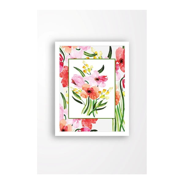 Stenska poslikava na platnu v belem okvirju Tablo Center Moj vrt, 29 x 24 cm