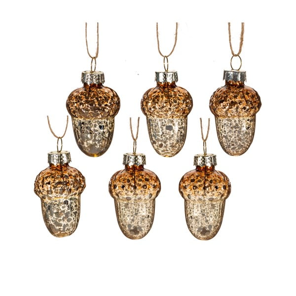 Stekleni okraski za jelko v kompletu 6 ks Acorn – Sass & Belle