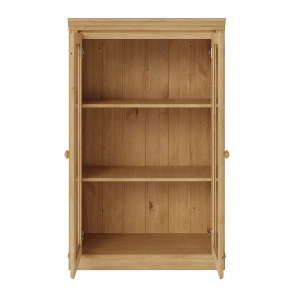Vitrina iz masivnega bora v svetli naravni barvi 74x118x35 cm Anita – Støraa-image-2