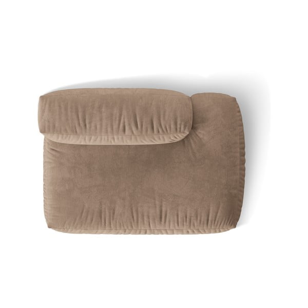 Svetlo rjav žameten modul za sedežno garnituro (desni kot) Martina – Micadoni -image-3