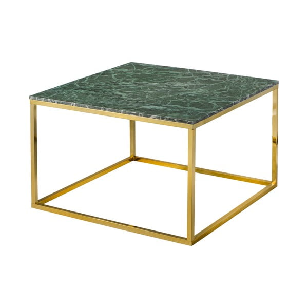 Miza za kavo z zlato podlago in zelenim marmornatim vrhom RGE Accent